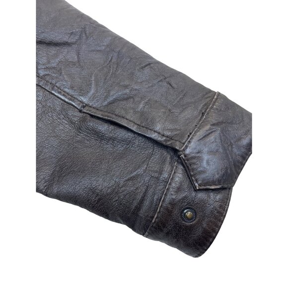 Levi’s Capital Mens Brown Leather Jacket With Pockets & Checkered Lining Sz Larg - Picture 8 of 12